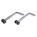 Anti-Tippers (pr) w/Wheels Universal Rear Adjustable Chr