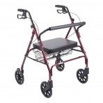 Heavy Duty Bariatric Rollator Walker with Large Padded Seat