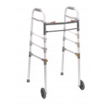 Two Button Folding Universal Walker with 5" Wheels