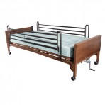 Multi Height Manual Hospital Bed with Full Rails and Innerspring Mattress