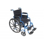 Blue Streak Wheelchair with Flip Back Desk Arms and Swing Away Footrest