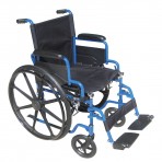 Blue Streak Wheelchair with Flip Back Desk Arms and Swing Away Footrest