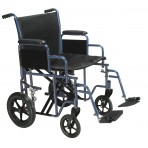 Bariatric Heavy Duty Red Transport Wheelchair with Swing Away Footrest