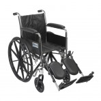 Chrome Sport Wheelchair with Full Arms and Elevating Leg Rest