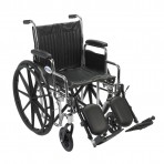 Chrome Sport Wheelchair with Detachable Desk Arms and Elevating Leg Rest