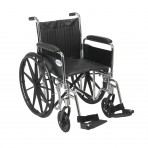Chrome Sport Wheelchair with Detachable Full Arms and Swing Away Footrest