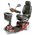 Burgundy Pilot 3-Wheel Power Scooter