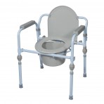 Folding Bedside Commode with Bucket and Splash Guard