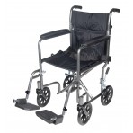 Lightweight Steel Transport Wheelchair with Fixed Full Arms