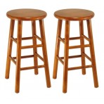 Winsome Wood Assembled 24-Inch Cherry Finish Kitchen Stools, Set of 2