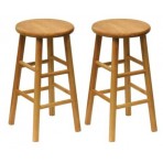 Winsome Wood Wood 24-Inch Counter Stools, Set of 2, Natural Finish