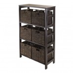 Winsome Granville 7-Piece Storage Shelf with 6-Foldable Baskets, Espresso