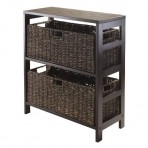 Winsome Granville 3-Piece Storage Shelf with 2 Large Baskets, Espresso