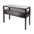 Winsome Copenhagen Console Table with Glass Top And 2-Drawer