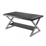 Winsome Korsa Coffee Table with Black Top and Metal Legs