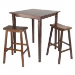 Winsome Kingsgate 3-Piece High/Pub Dining Table with Saddle Stool