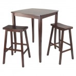 Winsome Inglewood High/Pub Dining Table with Saddle Stool, 3-Piece