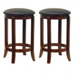 Winsome Faux-Leather Swivel Stools - Set of 2