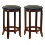 Winsome Faux-Leather Swivel Stools - Set of 2