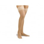 Activa Sheer Therapy Silicone Lace Top Closed Toe Thigh Highs 15 20 mmHg  Nude