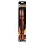 Deluxe Comfort Pushette Magnetic BBQ Skewers - Set Of Four - Wood Grain - Safe, Easy to Clean & Durable - BBQ Skewers, Silver