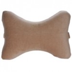 Deluxe Comfort Dog Bone Travel Pillow, Travel - Memory Foam Soft - 100% Microsuede - Head Neck Rest - Travel Pillow, Beige