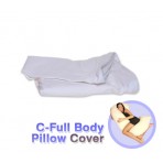 Deluxe Comfort Cover For C Shaped Full Body Pillow - Stain-Resistant - 50% Polyester/25% Rayon/25% Cotton - Allergen-Free - Pillow Cover, White