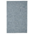 Geometric Justin Wool Rug 2124b Lt. Blue - Gray - 3' x 5'