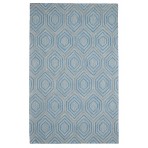 Geometric Darrin Wool Rug 2125a Gray - Blue - 2'6" x 8'