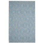 Geometric Darrin Wool Rug 2125a Gray - Blue - 3' x 5'