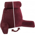 Husband Pillow, Aspen Edition - Arizona Maroon Big Support Bed Backrest Reversable MicroSuede/MicroFiber Reading Pillow