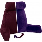 Husband Pillow, Aspen Edition - Mauve Purple Big Support Bed Backrest Reversable MicroSuede/MicroFiber Reading Pillow