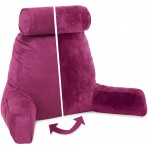 Husband Pillow, Aspen Edition - Slidding Raspberry Big Support Bed Backrest Reversable MicroSuede/MicroFiber Reading Pillow