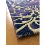 Handmade Wool Floral Purple 5' x 8' CH-2168-B Area Rug