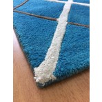 Handmade Wool Modern Blue 5' x 8' CH-2175-C Area Rug