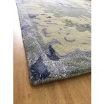 Handmade Wool/ Viscose Modern Silver/ Blue 5' x 8' CH-2163-A Area Rug