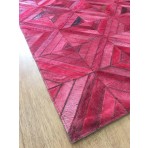 Handmade Leather Pink / Brown Rug 5' x 8' JAK104