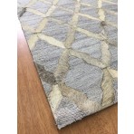 Handmade Jacquard Leather Gray / Ivory Rug 9' x '12 JAK106