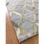 Handmade Jacquard Leather Gray / Ivory Rug 6' x 6' JAK106