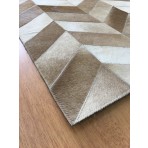 Handmade Leather Brown / Ivory Rug 6' x 6' JAK107