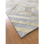 Handmade Jacquard Leather Gray / Ivory Rug 9' x '12 JAK109