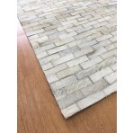 Handmade Leather Ivory Rug 6' x 6' JAK110