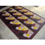 Kyle Cowhide KCZ051 Maroon Gold 3' x '5 Contemporary Rug