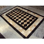 Kyle Cowhide KCZ054 Black-Beige 9' x '12 Contemporary Rug