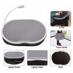 Portable Lap Desk With LED Lamp, 18" x 15" - Handy Zippered Storage For Laptop Computer - Adjustable LED Work Light - Light Weight Travel Workstation