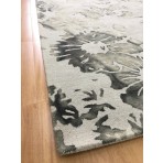 Handmade Wool Floral Ivory/ Green 5' x 8' lt1002 Area Rug