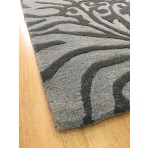 Handmade Wool Floral Gray/ Dark Gray 5' x 8' lt1010 Area Rug
