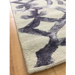 Handmade Wool Modern Ivory/ Purple 5' x 8' lt1012 Area Rug