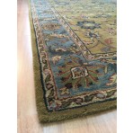 Handmade Wool Persian Gold/ Blue 5' x 8' lt1014 Area Rug