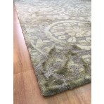 Handmade Wool Floral Charcoal/ Green 5' x 8' lt1018 Area Rug